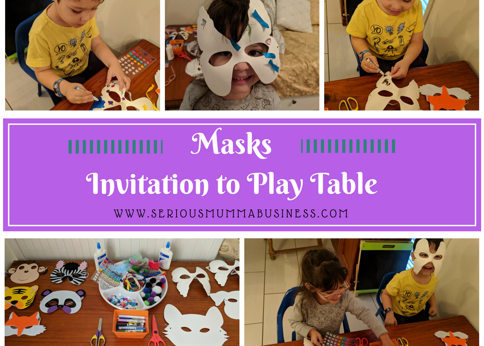 Masks Invitation to Play Table